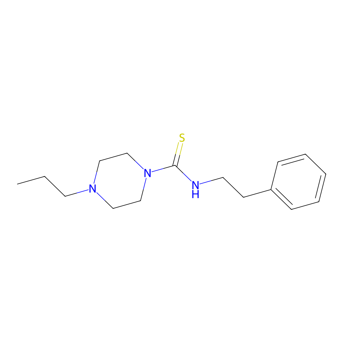 N-(2-phenylethyl)-4-propylpiperazine-1-carbothioamide molecular structure, CAS 827595-35-7