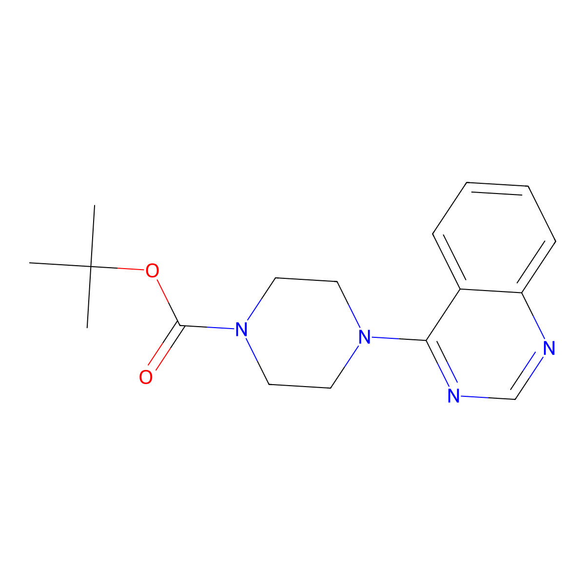 Tert-butyl 4-(quinazolin-4-yl)piperazine-1-carboxylate molecular structure, CAS 827598-29-8