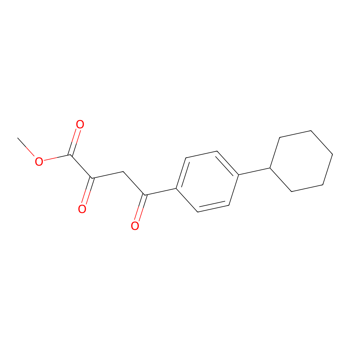 Methyl 4-(4-cyclohexylphenyl)-2,4-dioxobutanoate molecular structure, CAS 82760-72-3
