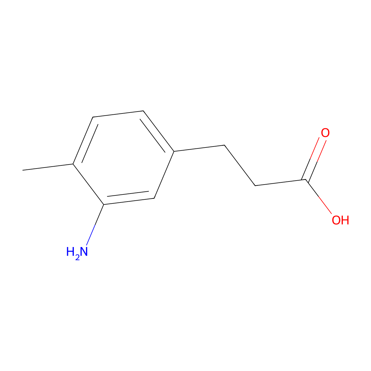 3-(3-Amino-4-methylphenyl)propanoic acid molecular structure, CAS 827601-54-7