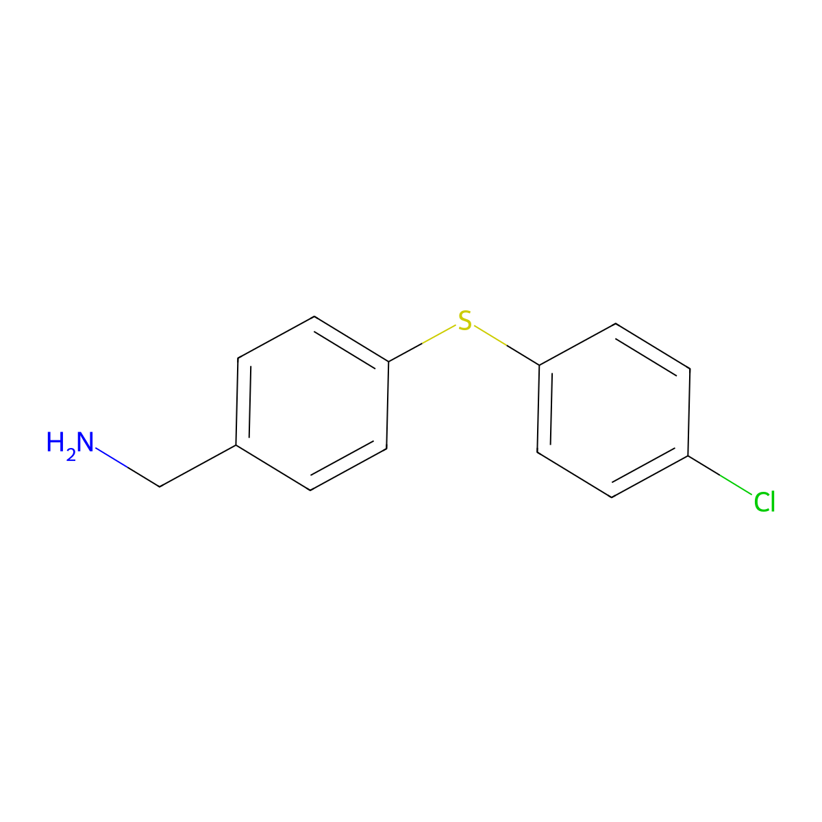 Benzenemethanamine, 4-[(4-chlorophenyl)thio]- molecular structure, CAS 827610-57-1