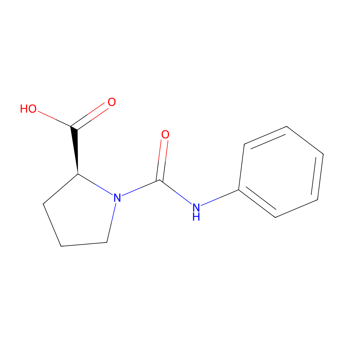 (2S)-1-(phenylcarbamoyl)pyrrolidine-2-carboxylic acid molecular structure, CAS 827612-77-1