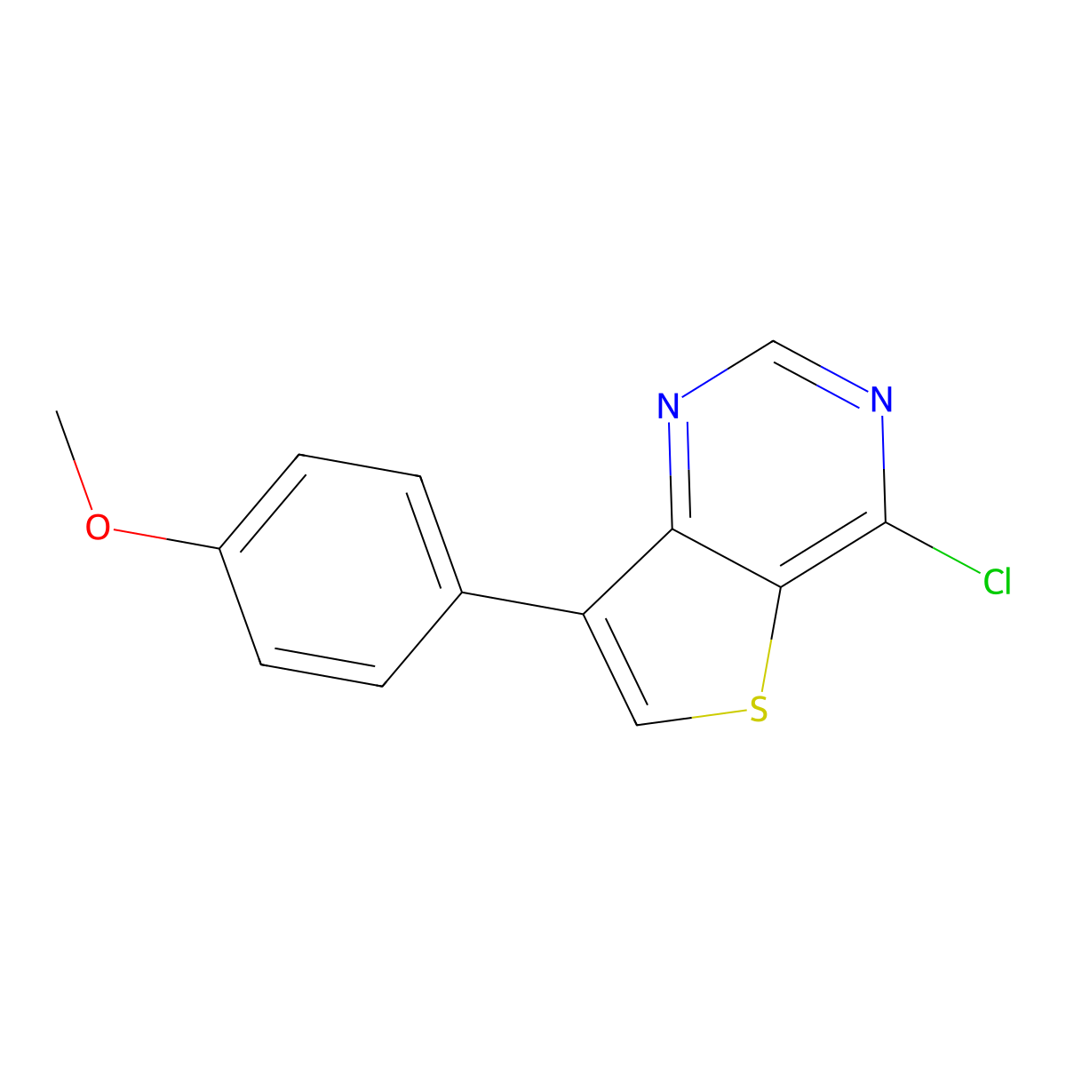 4-Chloro-7-(4-methoxyphenyl)thieno[3,2-d]pyrimidine molecular structure, CAS 827614-35-7