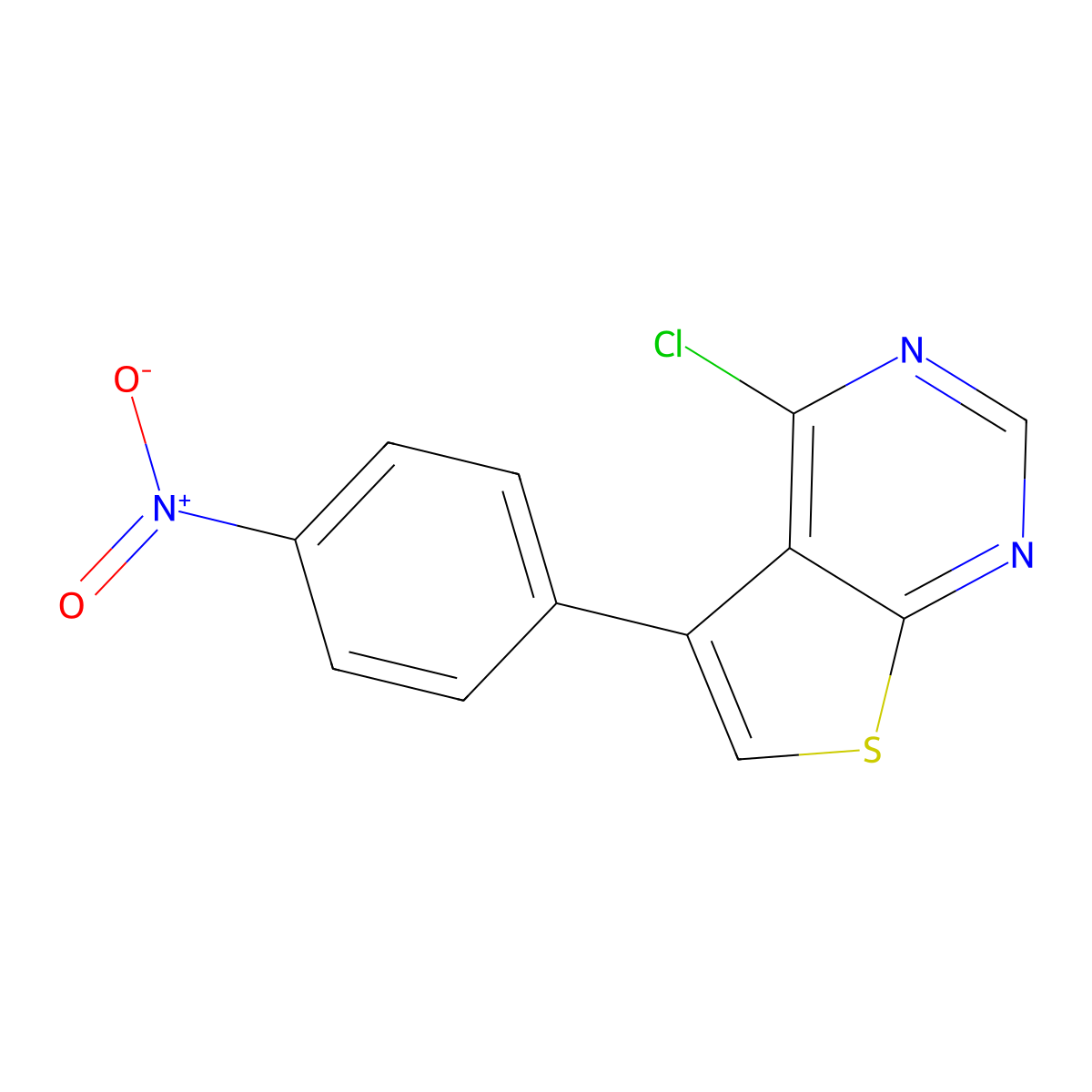 4-Chloro-5-(4-nitrophenyl)thieno[2,3-d]pyrimidine molecular structure, CAS 827614-42-6