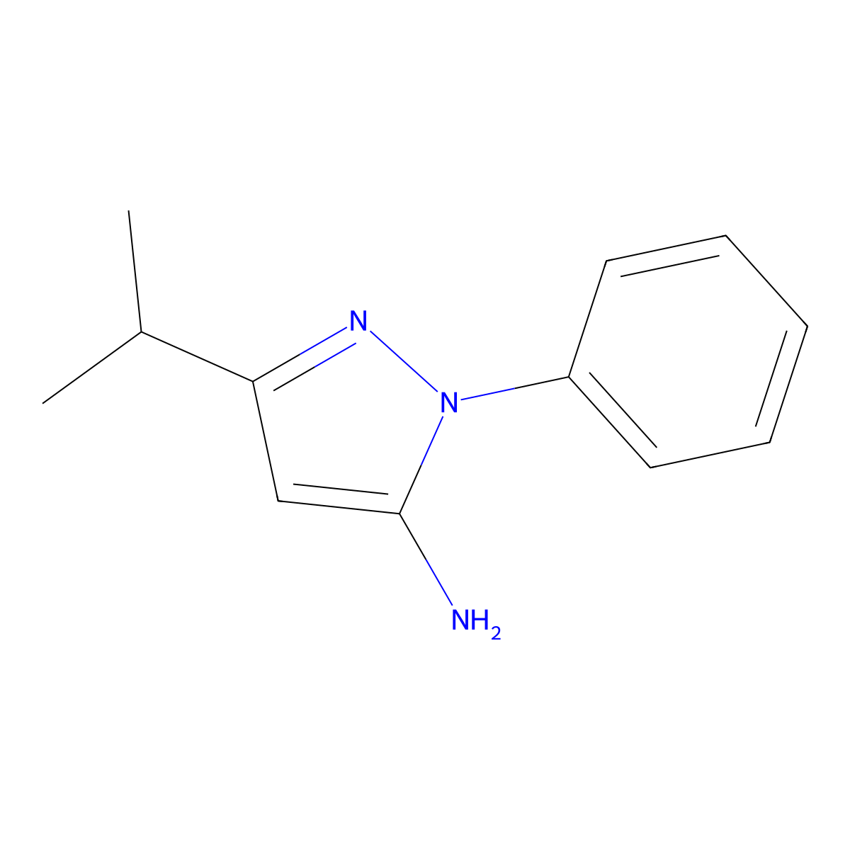 3-(1-Methylethyl)-1-phenyl-1H-pyrazol-5-amine molecular structure, CAS 827614-44-8