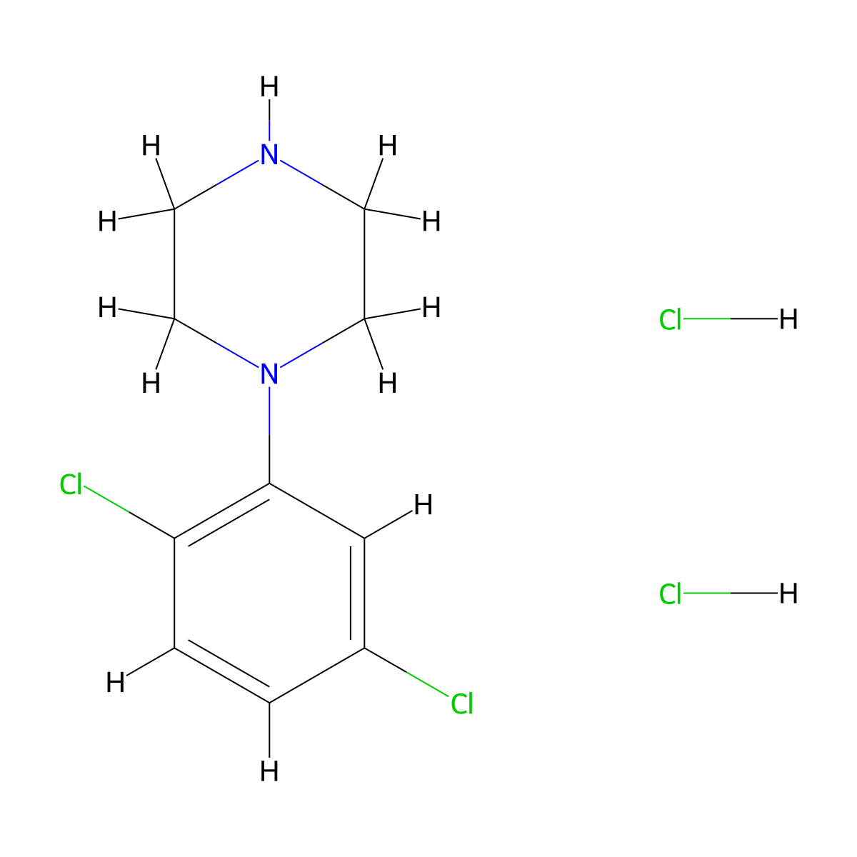 1-(2,5-dichlorophenyl)piperazine Dihydrochloride molecular structure, CAS 827614-47-1