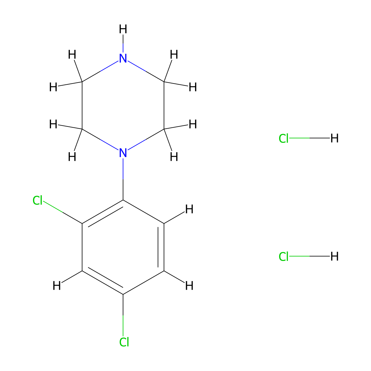 1-(2,4-dichlorophenyl)piperazine Dihydrochloride molecular structure, CAS 827614-48-2