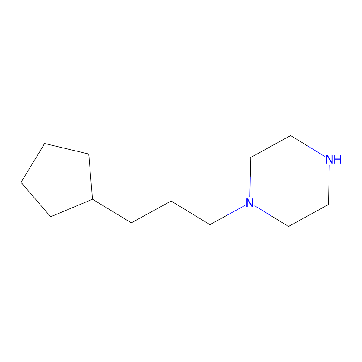 1-(3-Cyclopentylpropyl)piperazine molecular structure, CAS 827614-49-3