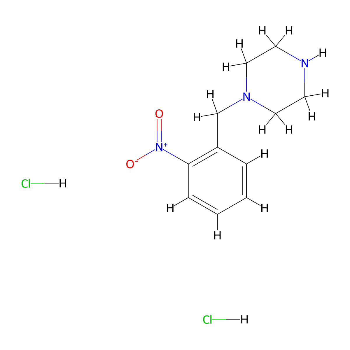1-(2-Nitrobenzyl)piperazine dihydrochloride molecular structure, CAS 827614-54-0