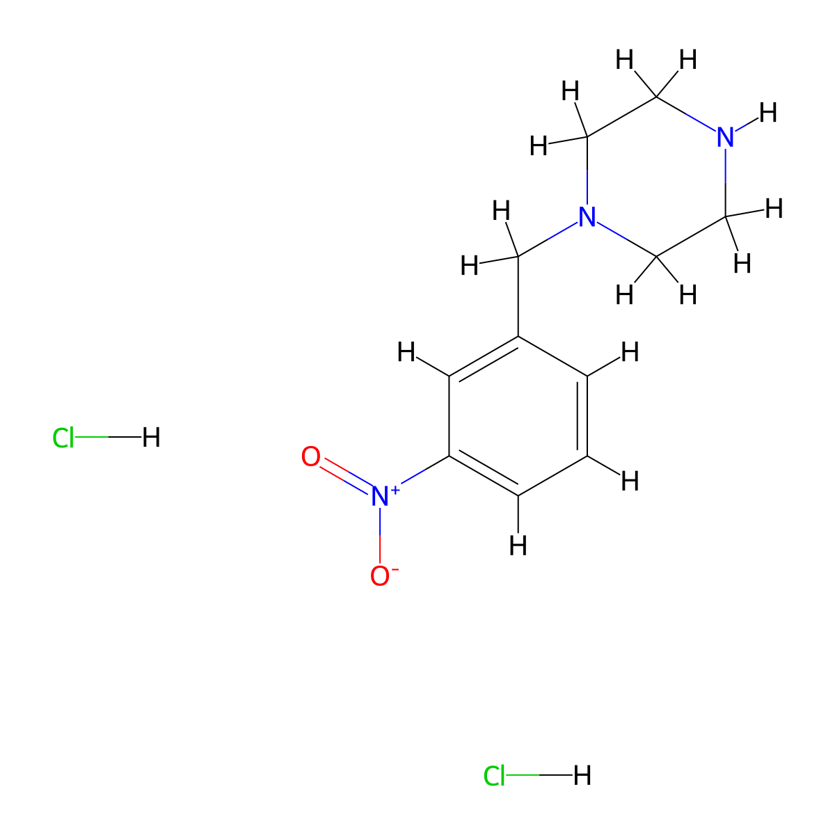 1-[(3-Nitrophenyl)methyl]piperazine dihydrochloride molecular structure, CAS 827614-55-1