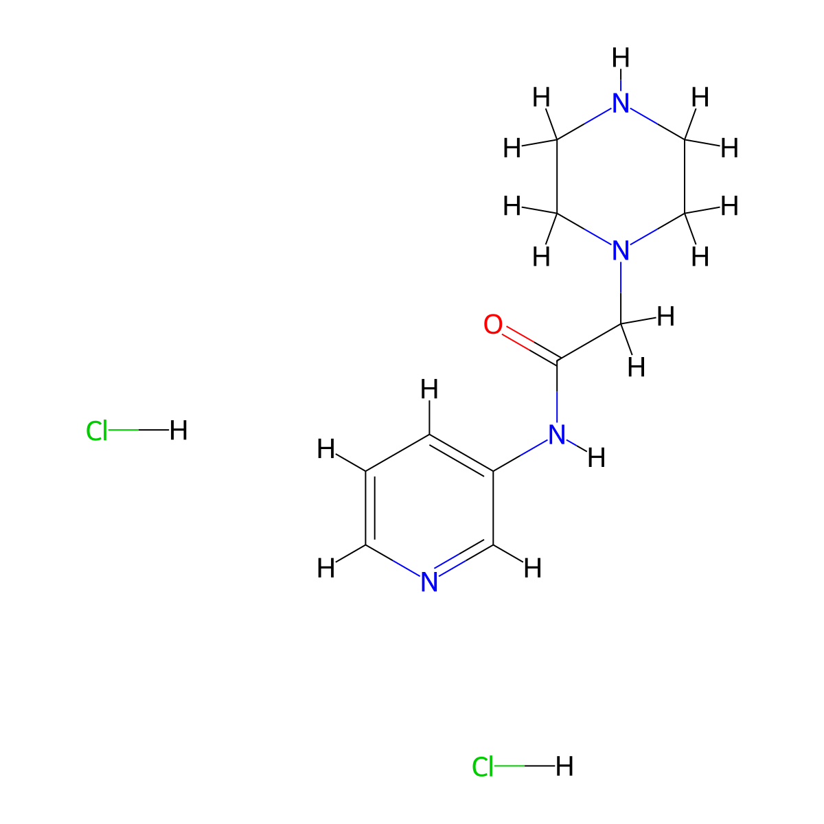 2-(piperazin-1-yl)-N-(pyridin-3-yl)acetamide dihydrochloride molecular structure, CAS 827614-57-3