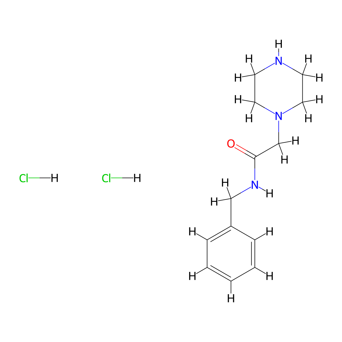 N-Benzyl-2-(piperazin-1-yl)acetamide--hydrogen chloride (1/2) molecular structure, CAS 827614-58-4