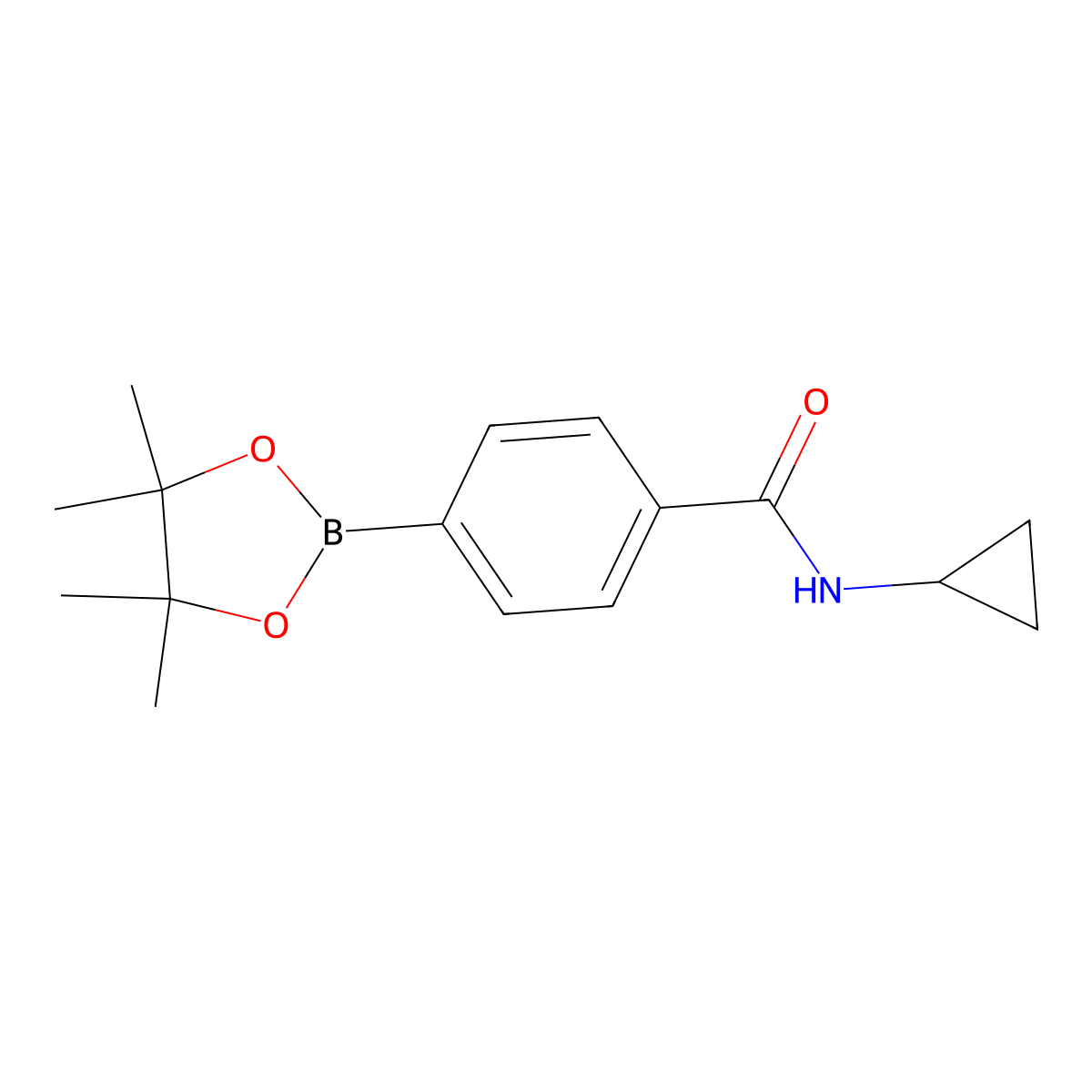 N-cyclopropyl-4-(4,4,5,5-tetramethyl-1,3,2-dioxaborolan-2-yl)benzamide molecular structure, CAS 827614-68-6