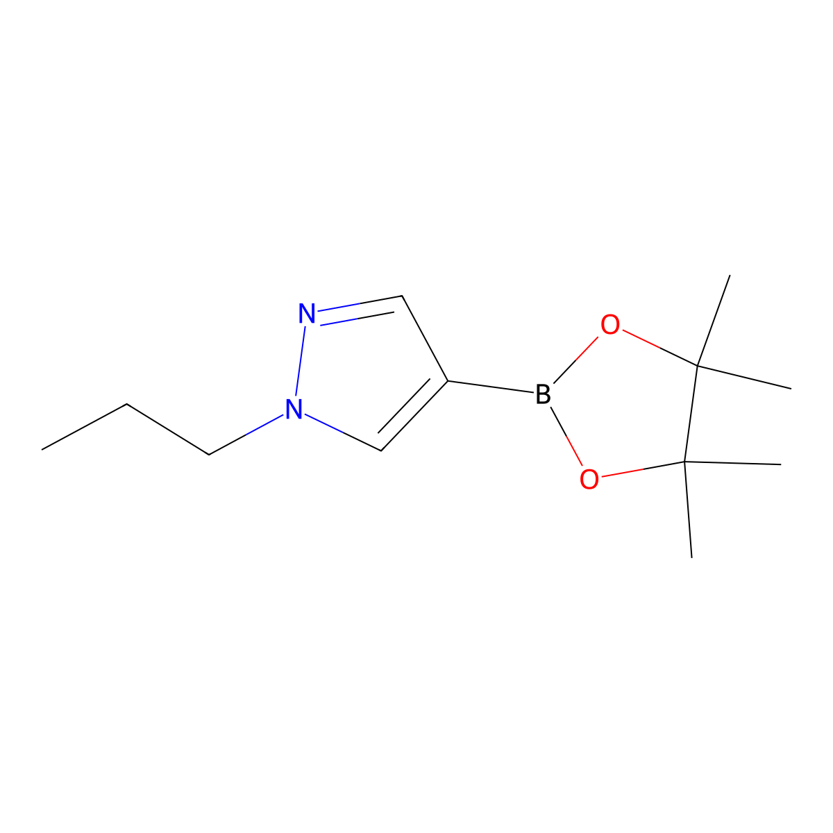 1-Propyl-4-(4,4,5,5-tetramethyl-1,3,2-dioxaborolan-2-yl)-1H-pyrazole molecular structure, CAS 827614-69-7