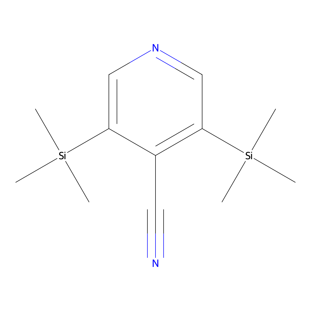 3,5-Bis(trimethylsilyl)pyridine-4-carbonitrile molecular structure, CAS 827616-49-9