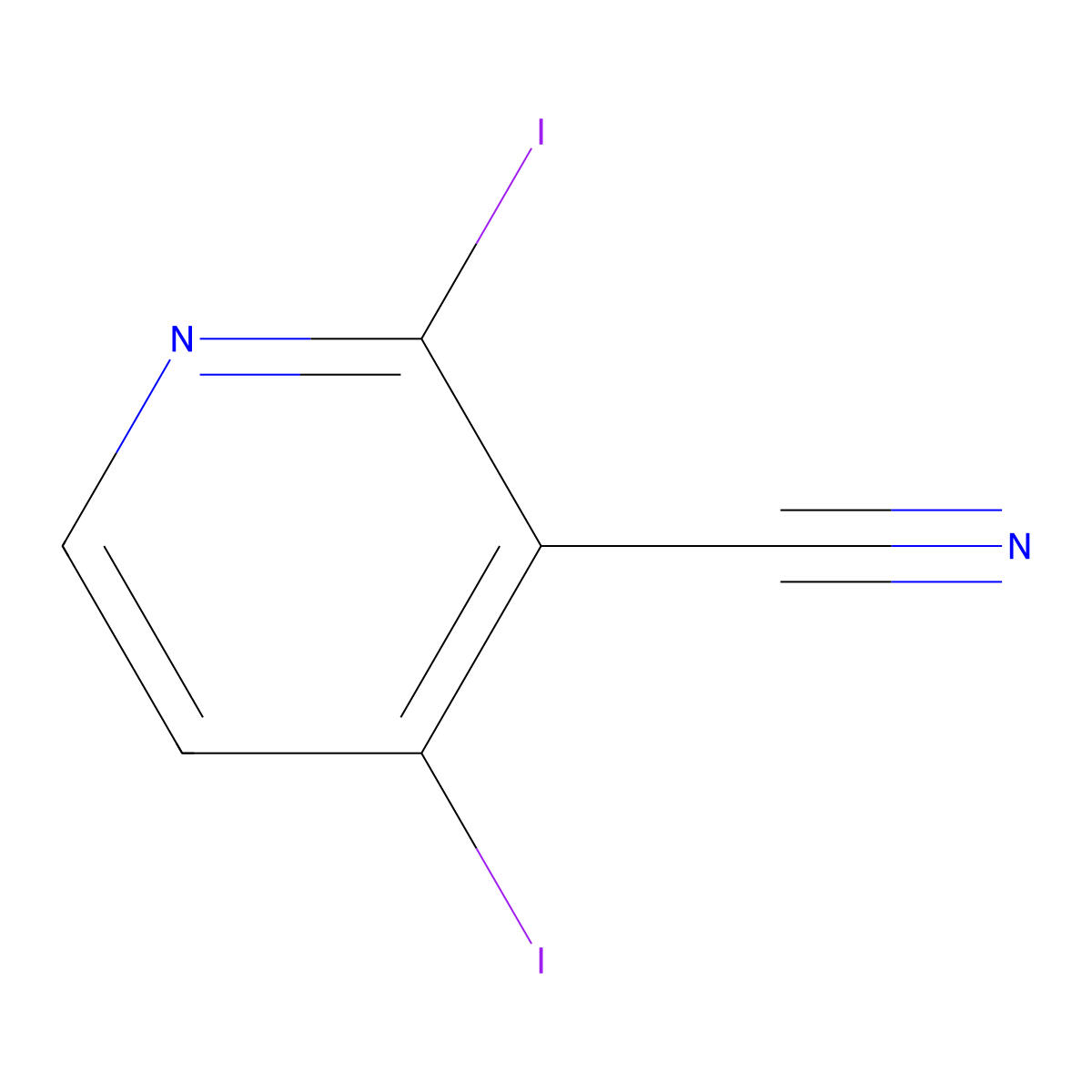 2,4-Diiodopyridine-3-carbonitrile molecular structure, CAS 827616-54-6