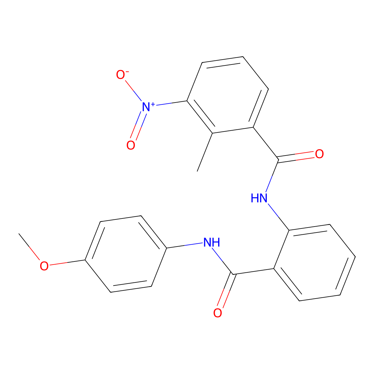 N-[2-[(4-methoxyphenyl)carbamoyl]phenyl]-2-methyl-3-nitrobenzamide molecular structure, CAS 827616-83-1