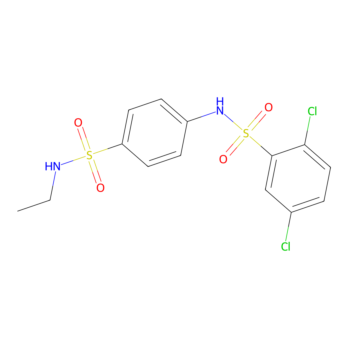 2,5-dichloro-N-[4-(ethylsulfamoyl)phenyl]benzenesulfonamide molecular structure, CAS 827617-05-0