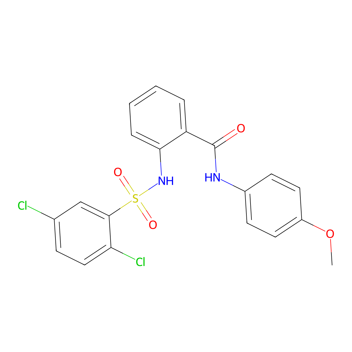 2-[(2,5-dichlorophenyl)sulfonylamino]-N-(4-methoxyphenyl)benzamide molecular structure, CAS 827617-07-2