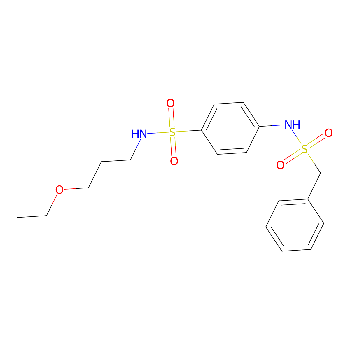 4-(benzylsulfonylamino)-N-(3-ethoxypropyl)benzenesulfonamide molecular structure, CAS 827617-10-7