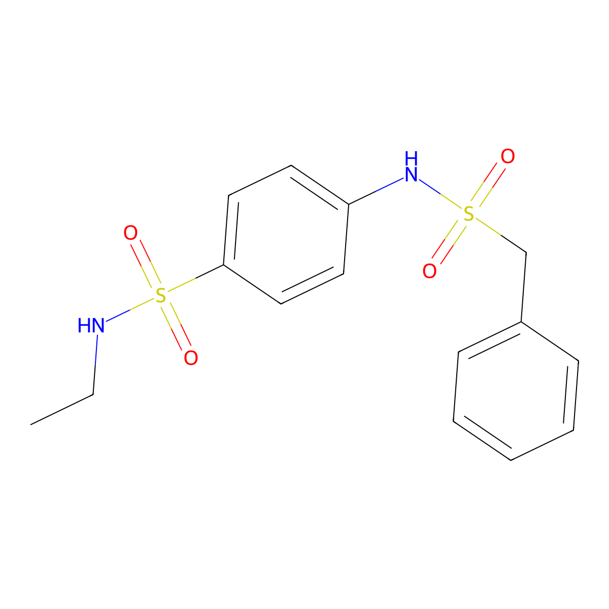 4-(benzylsulfonylamino)-N-ethylbenzenesulfonamide molecular structure, CAS 827617-11-8