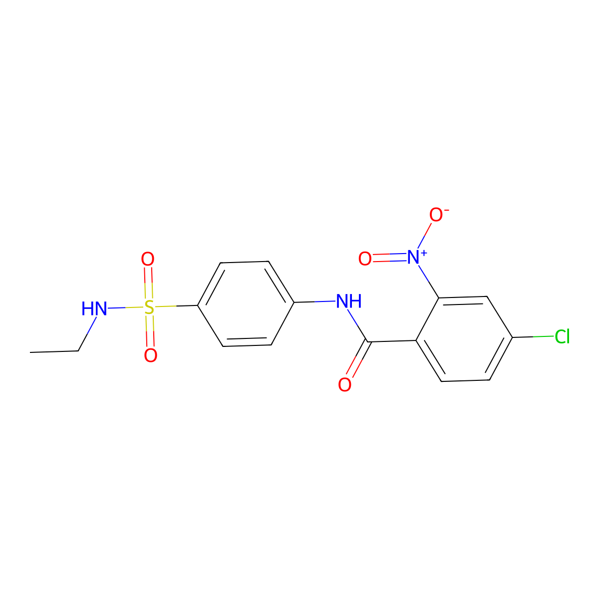 4-chloro-N-[4-(ethylsulfamoyl)phenyl]-2-nitrobenzamide molecular structure, CAS 827617-18-5