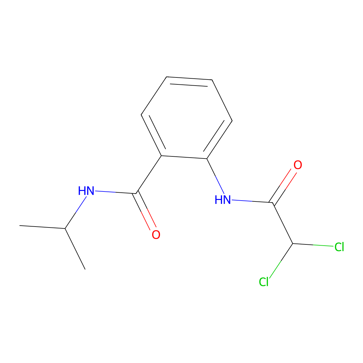 2-[(dichloroacetyl)amino]-N-(propan-2-yl)benzamide molecular structure, CAS 827617-22-1