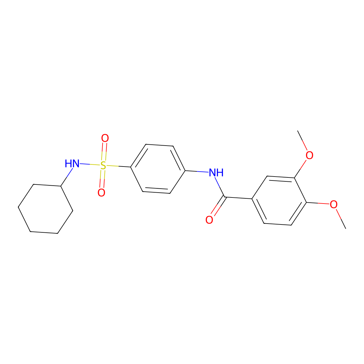 N-[4-(cyclohexylsulfamoyl)phenyl]-3,4-dimethoxybenzamide molecular structure, CAS 827617-23-2