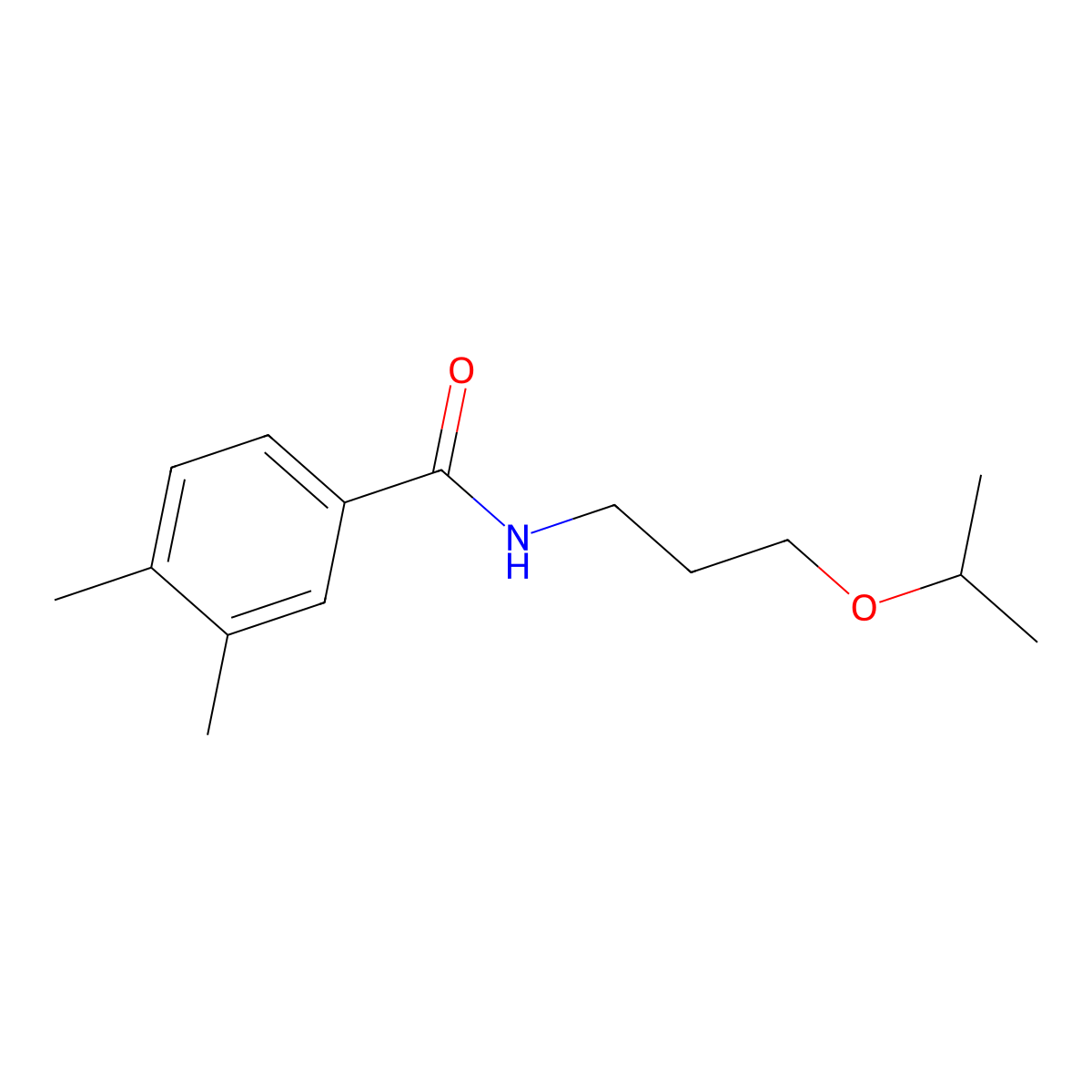 3,4-dimethyl-N-(3-propan-2-yloxypropyl)benzamide molecular structure, CAS 827617-25-4