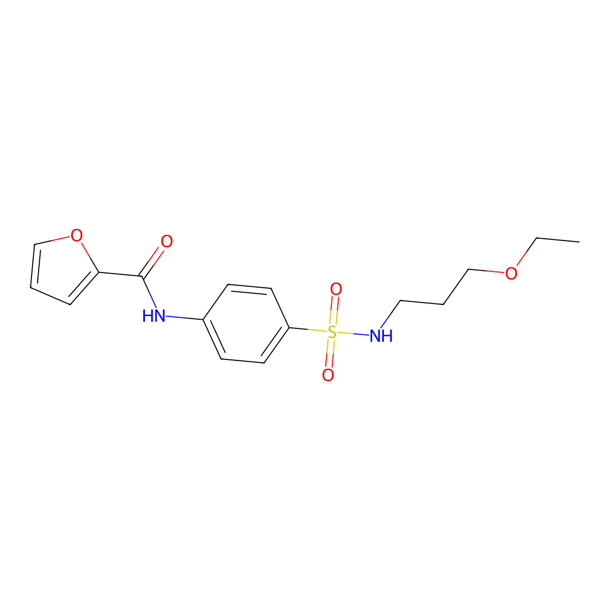 N-[4-(3-ethoxypropylsulfamoyl)phenyl]furan-2-carboxamide molecular structure, CAS 827617-28-7