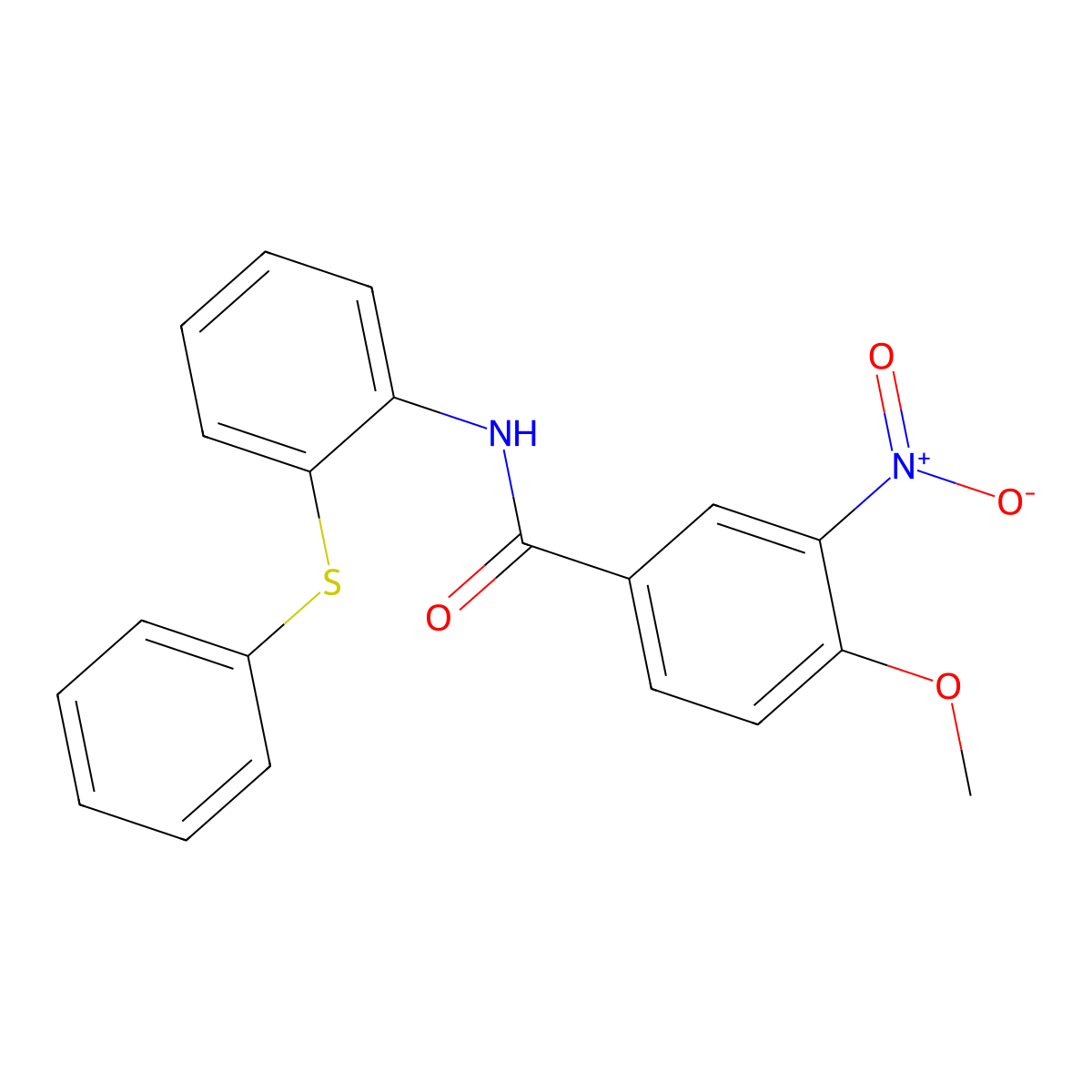 4-methoxy-3-nitro-N-(2-phenylsulfanylphenyl)benzamide molecular structure, CAS 827617-32-3