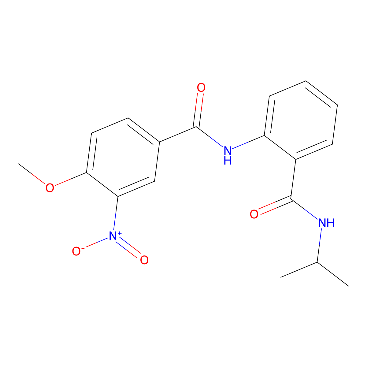 4-methoxy-3-nitro-N-[2-(propan-2-ylcarbamoyl)phenyl]benzamide molecular structure, CAS 827617-33-4