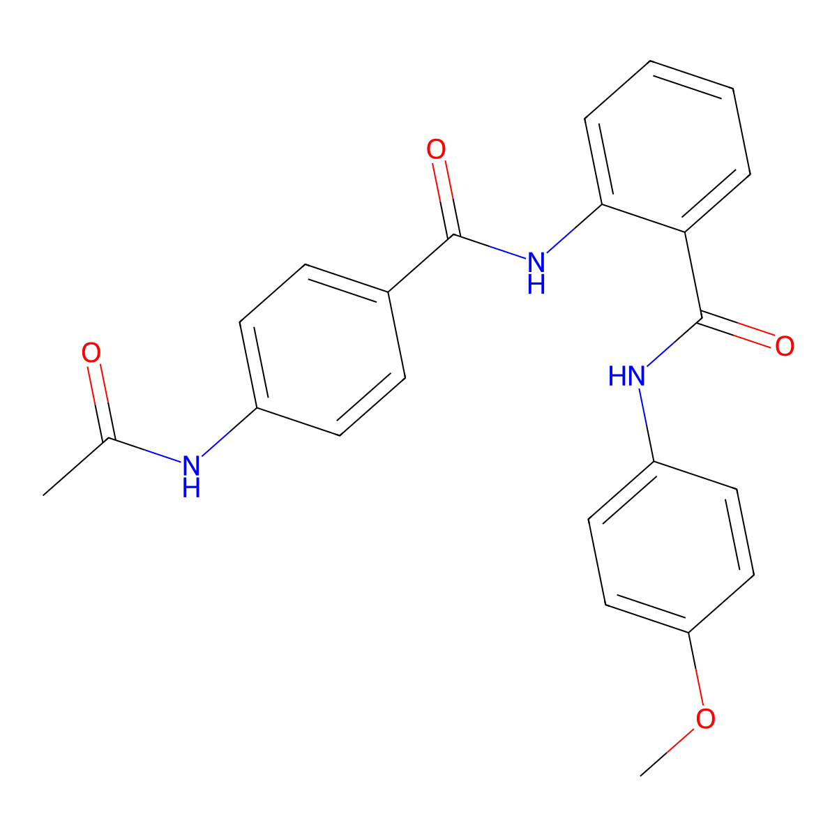 2-[(4-acetamidobenzoyl)amino]-N-(4-methoxyphenyl)benzamide molecular structure, CAS 827617-43-6