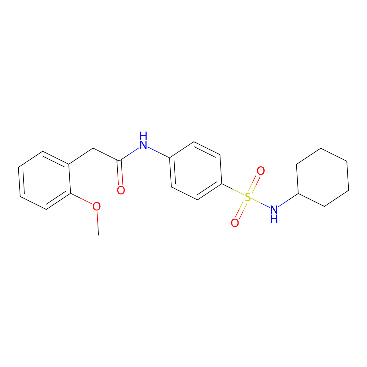 N-[4-(cyclohexylsulfamoyl)phenyl]-2-(2-methoxyphenyl)acetamide molecular structure, CAS 827617-48-1