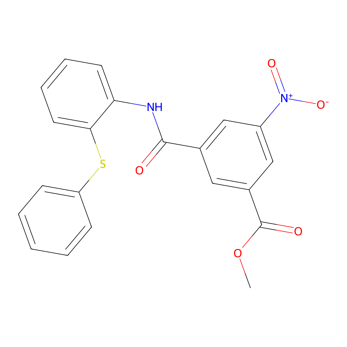 Methyl 3-nitro-5-{[2-(phenylsulfanyl)phenyl]carbamoyl}benzoate molecular structure, CAS 827617-55-0