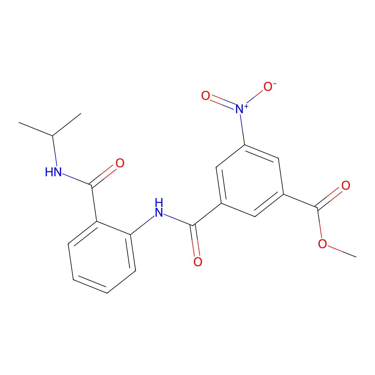 Methyl 3-nitro-5-{[2-(propan-2-ylcarbamoyl)phenyl]carbamoyl}benzoate molecular structure, CAS 827617-56-1