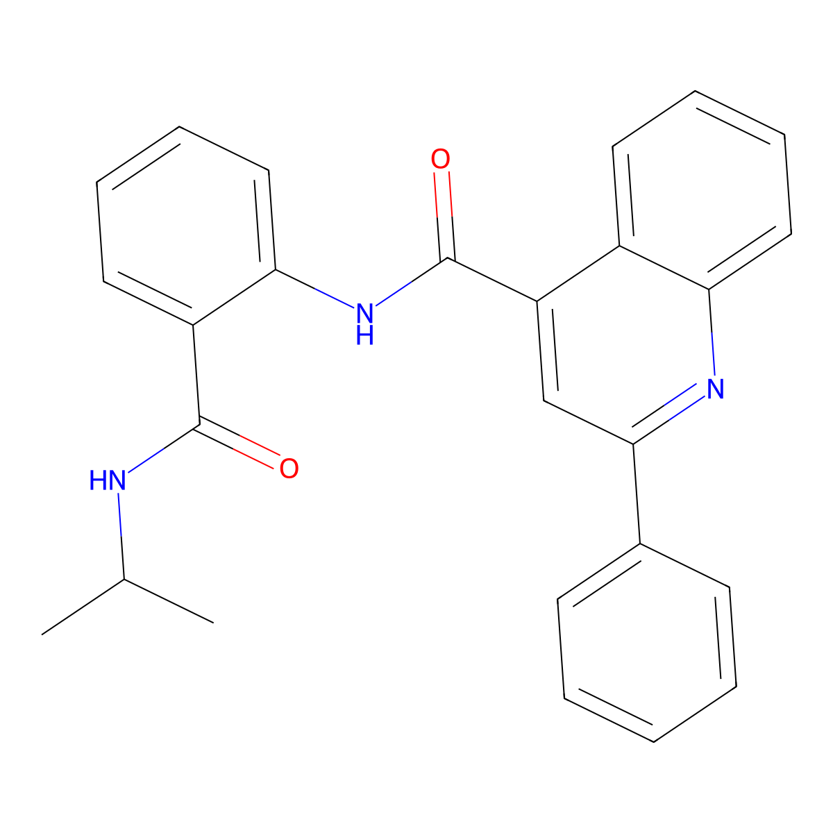 2-phenyl-N-[2-(propan-2-ylcarbamoyl)phenyl]quinoline-4-carboxamide molecular structure, CAS 827617-77-6