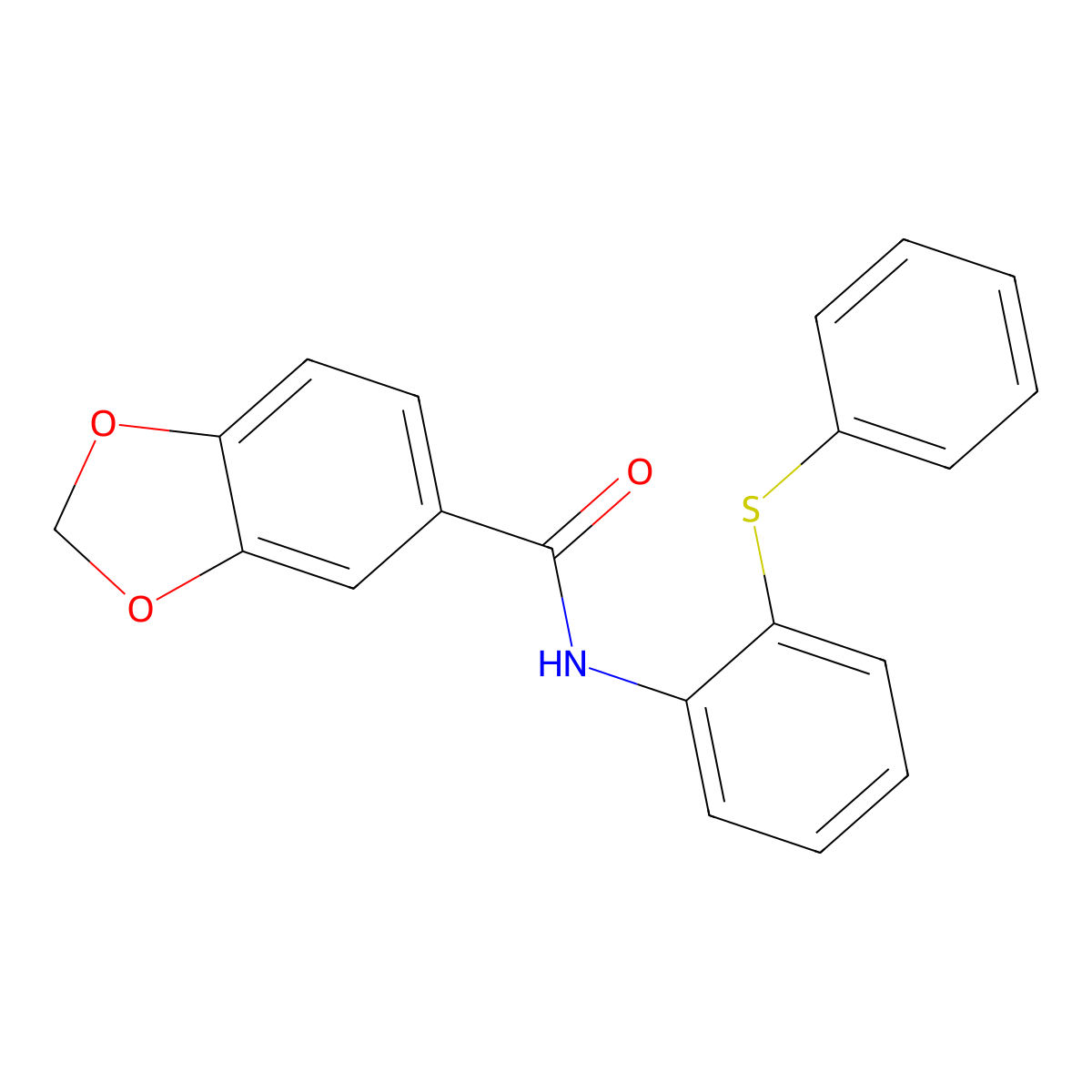 N-(2-phenylsulfanylphenyl)-1,3-benzodioxole-5-carboxamide molecular structure, CAS 827617-79-8