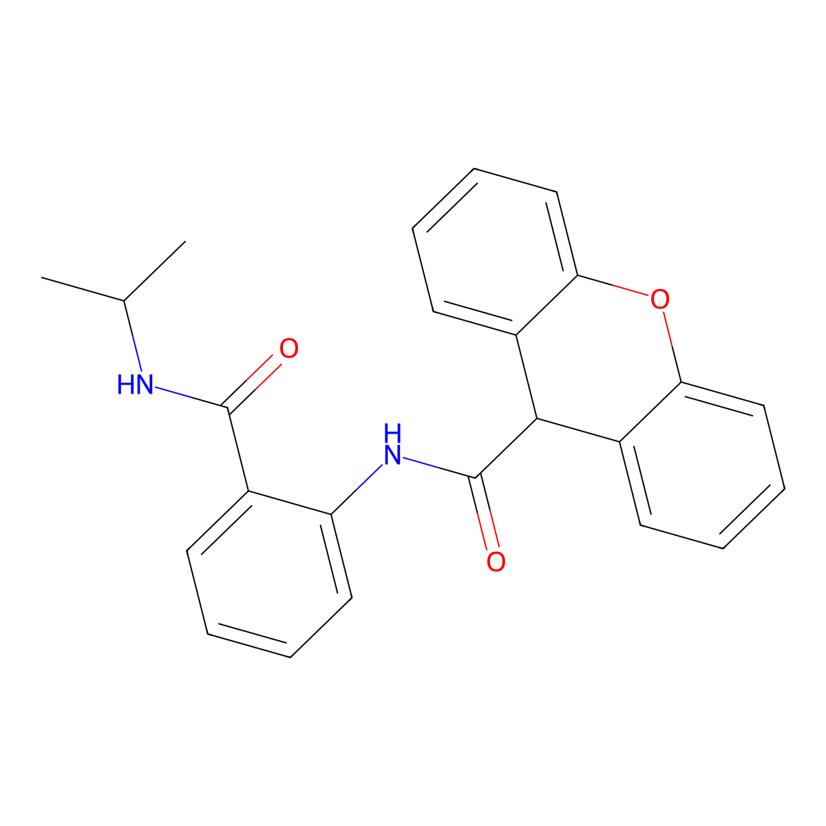 N-[2-(propan-2-ylcarbamoyl)phenyl]-9H-xanthene-9-carboxamide molecular structure, CAS 827617-88-9