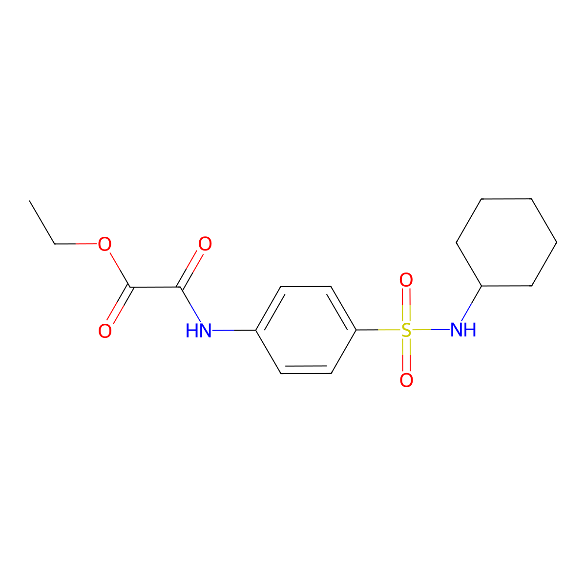 Ethyl {[4-(cyclohexylsulfamoyl)phenyl]amino}(oxo)acetate molecular structure, CAS 827617-90-3