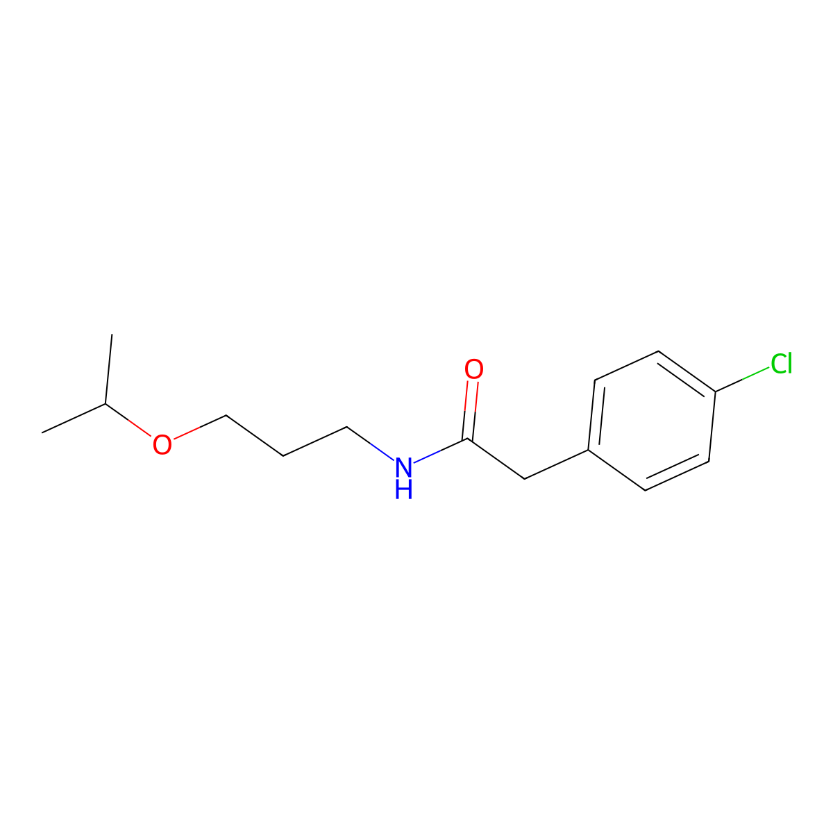 2-(4-chlorophenyl)-N-(3-propan-2-yloxypropyl)acetamide molecular structure, CAS 827617-93-6