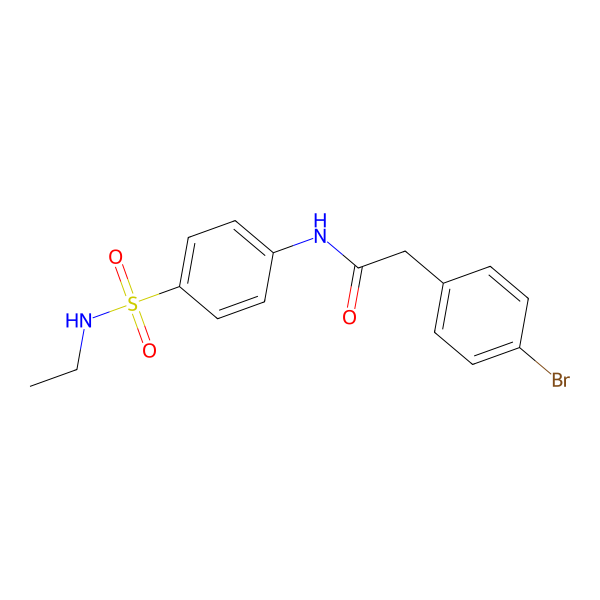 2-(4-bromophenyl)-N-[4-(ethylsulfamoyl)phenyl]acetamide molecular structure, CAS 827617-95-8