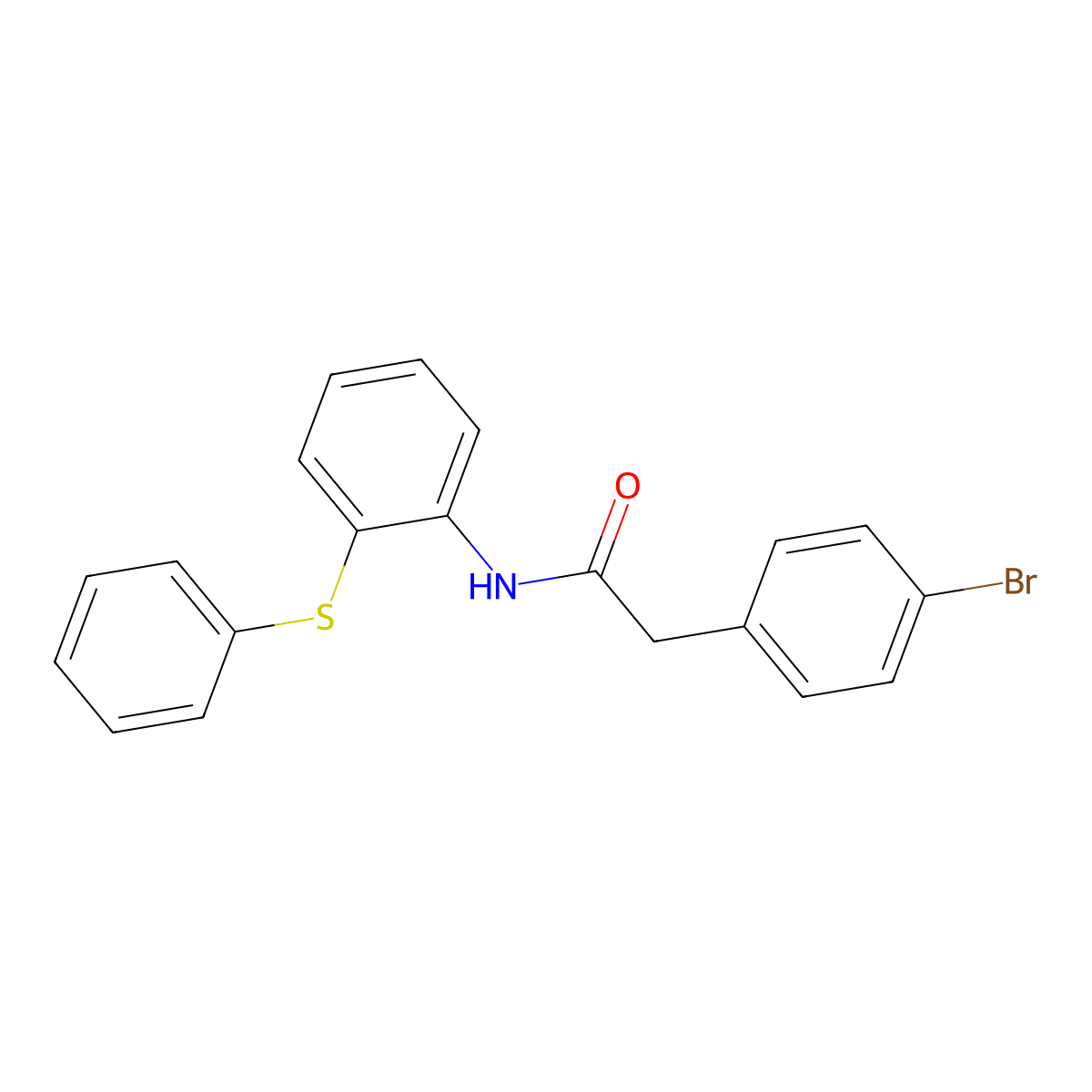 2-(4-bromophenyl)-N-(2-phenylsulfanylphenyl)acetamide molecular structure, CAS 827617-97-0