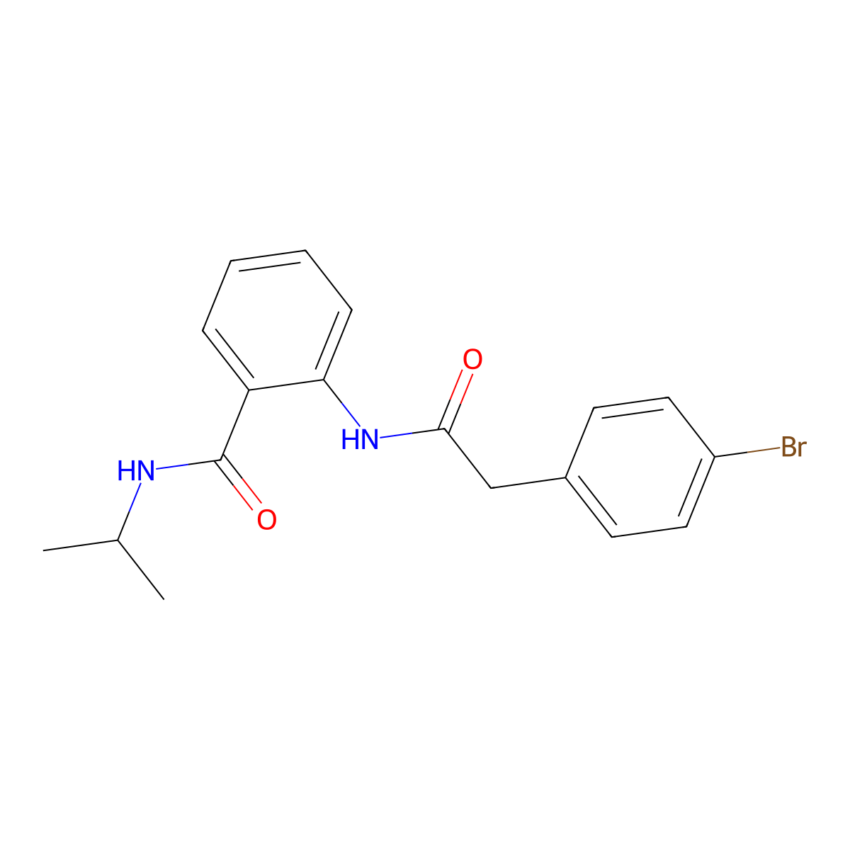 2-[[2-(4-bromophenyl)acetyl]amino]-N-propan-2-ylbenzamide molecular structure, CAS 827617-98-1