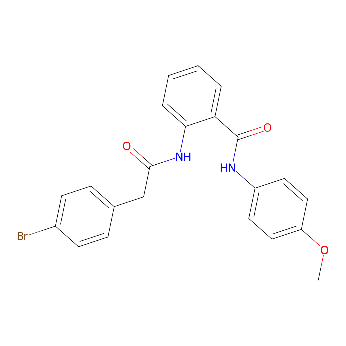 2-[[2-(4-bromophenyl)acetyl]amino]-N-(4-methoxyphenyl)benzamide molecular structure, CAS 827617-99-2