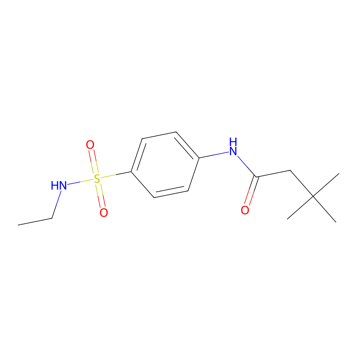 N-[4-(ethylsulfamoyl)phenyl]-3,3-dimethylbutanamide molecular structure, CAS 827618-12-2