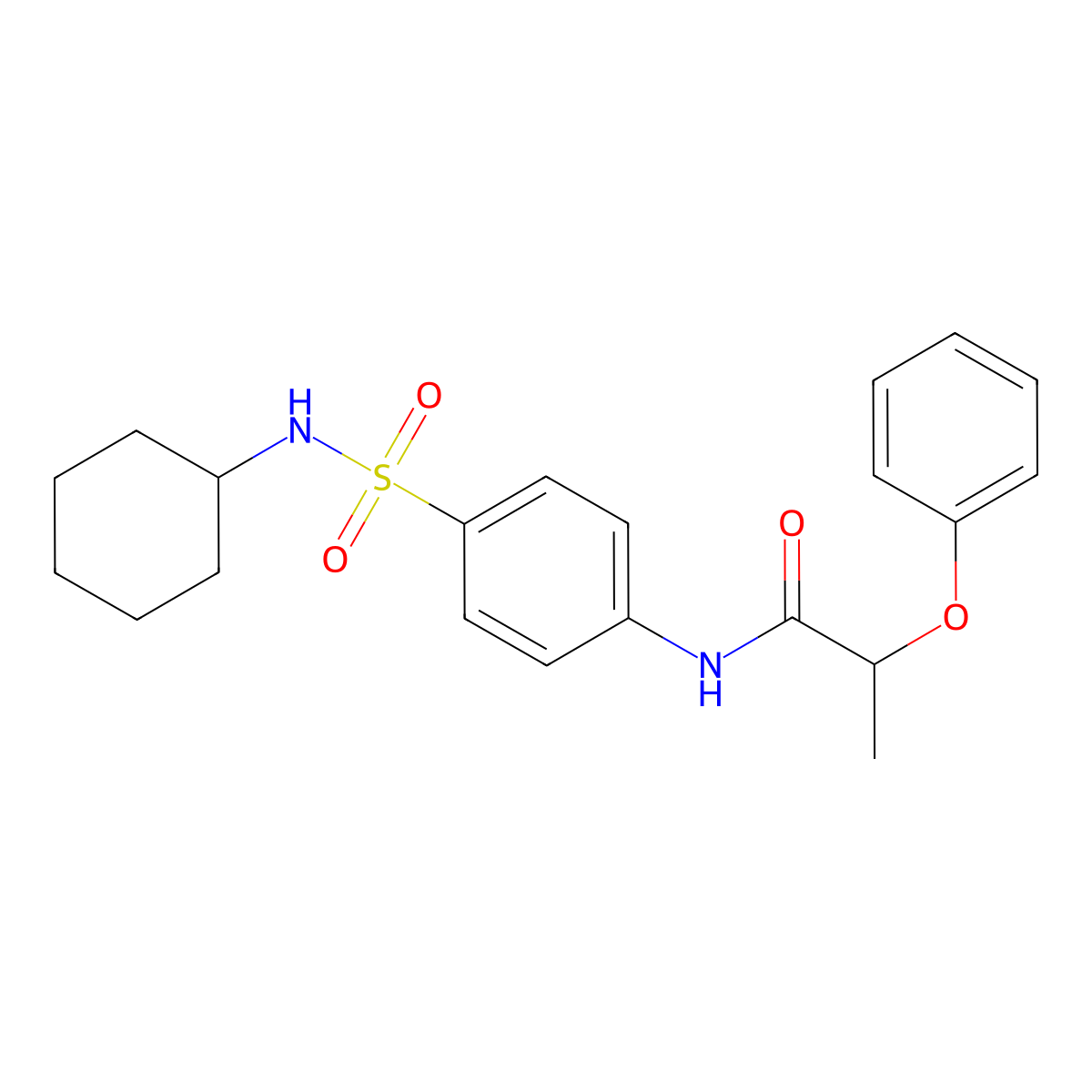 N-[4-(cyclohexylsulfamoyl)phenyl]-2-phenoxypropanamide molecular structure, CAS 827618-22-4