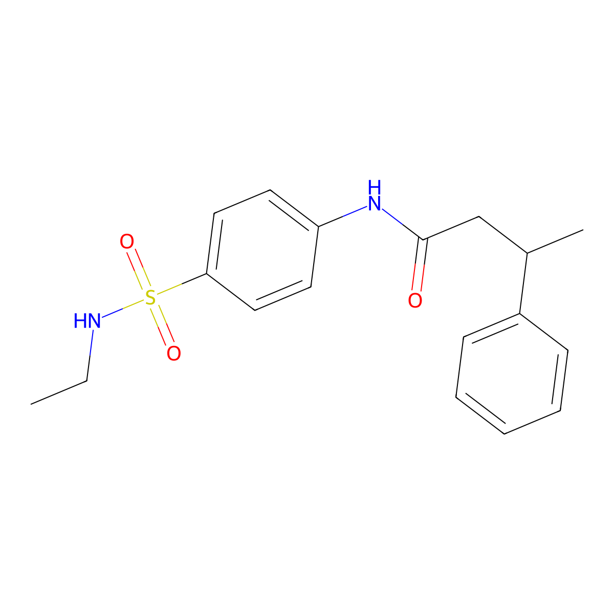 N-[4-(ethylsulfamoyl)phenyl]-3-phenylbutanamide molecular structure, CAS 827618-32-6