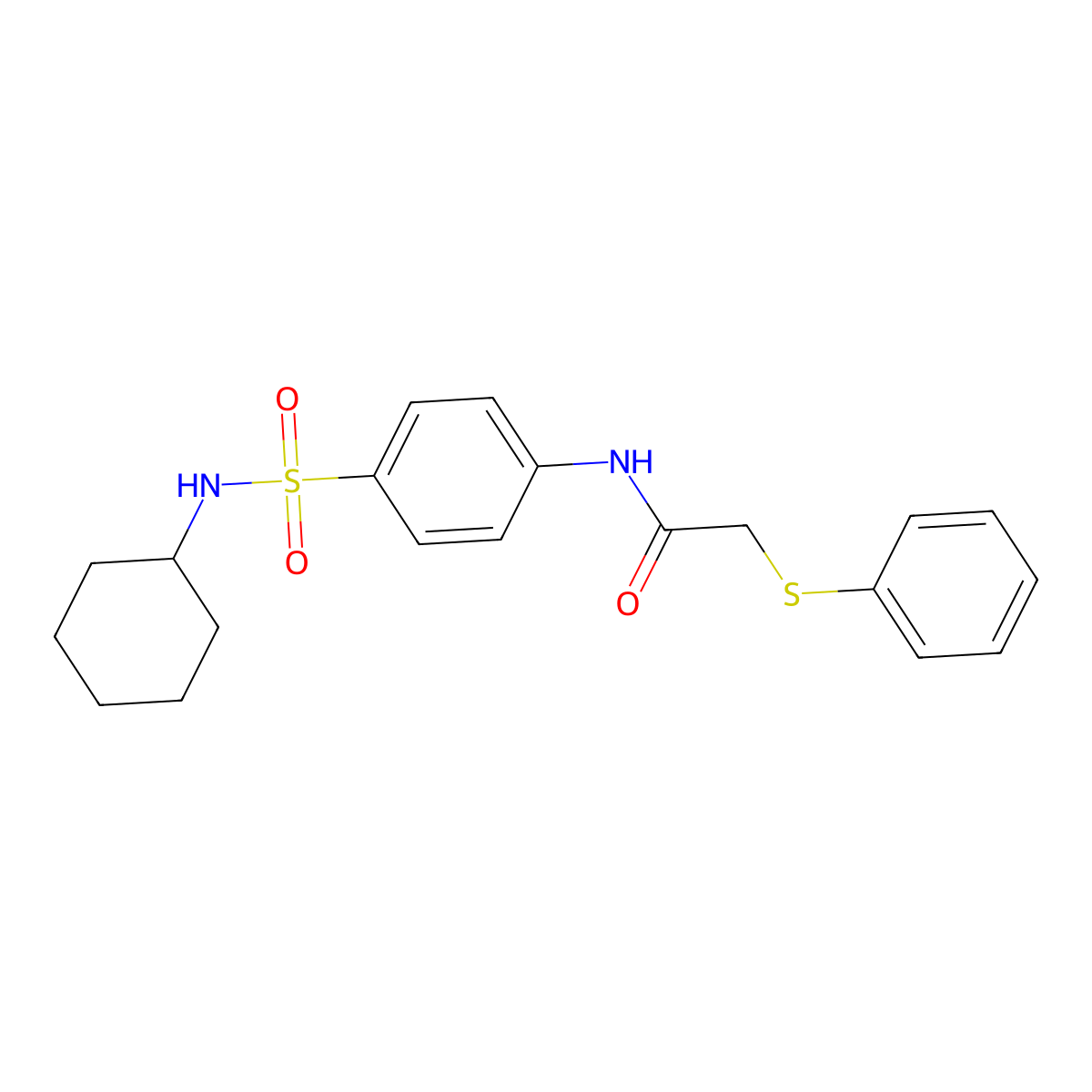 N-[4-(cyclohexylsulfamoyl)phenyl]-2-phenylsulfanylacetamide molecular structure, CAS 827618-37-1