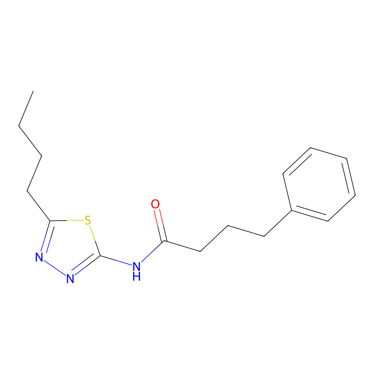 N-(5-butyl-1,3,4-thiadiazol-2-yl)-4-phenylbutanamide molecular structure, CAS 827618-38-2